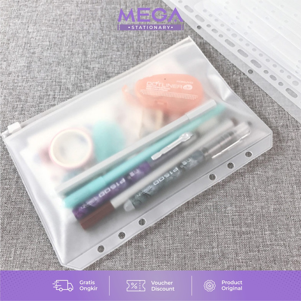 

Zipper Pocket Binder Divider Korean Style 6 ring