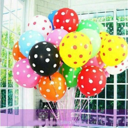 100pcs BALON POLKADOT / BALLON LATEX KARET POLKADOT 12 INCHI