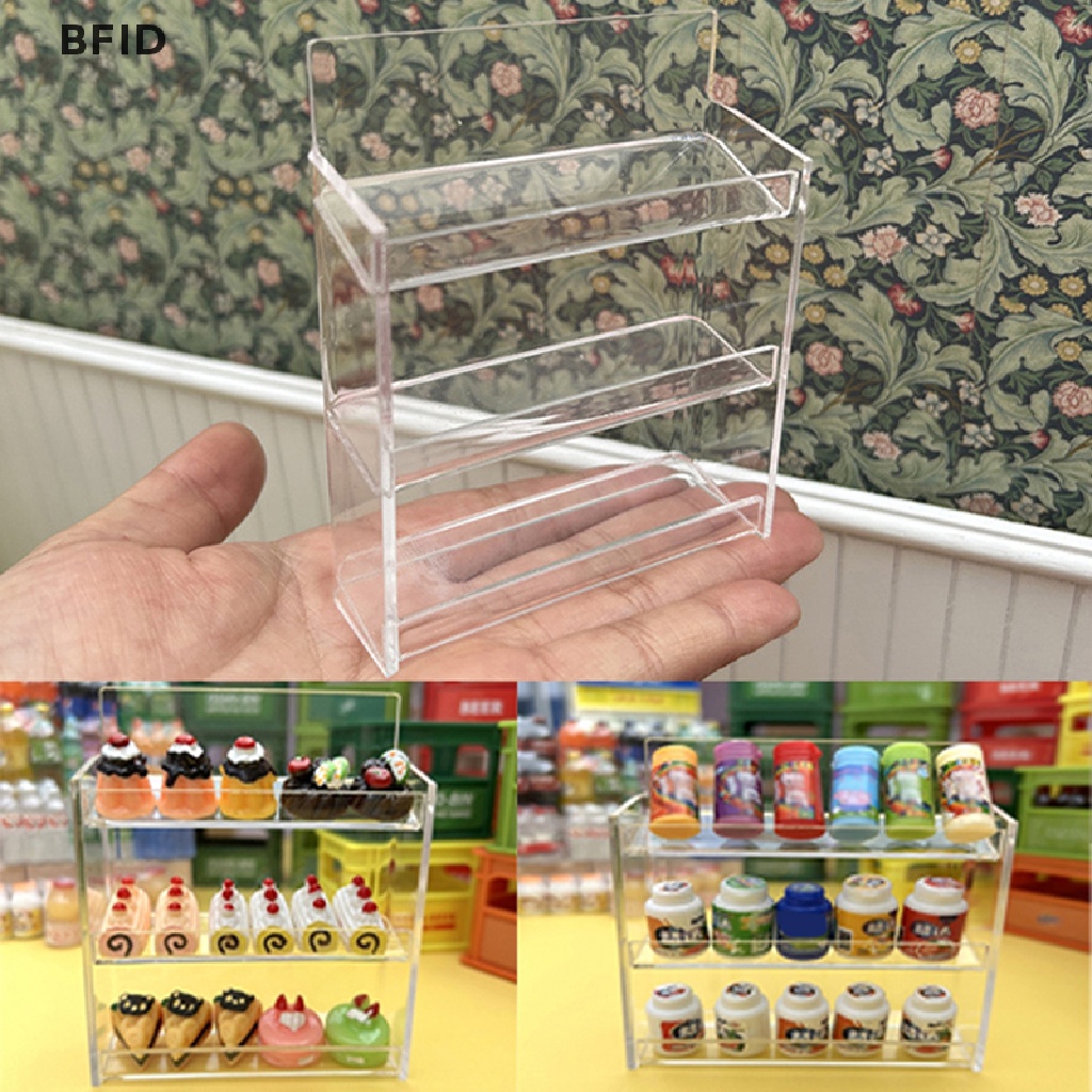 [BFID] 1:12rumah Boneka Miniatur Multi-layer Rak Shelves Rak Penyimpanan Model Rumah Dekorasi [ID]