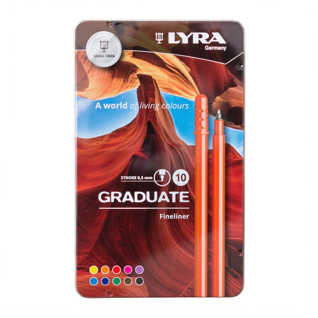 

LYRA Pulpen Warna Graduate Fineliner Metal Box 10pcs