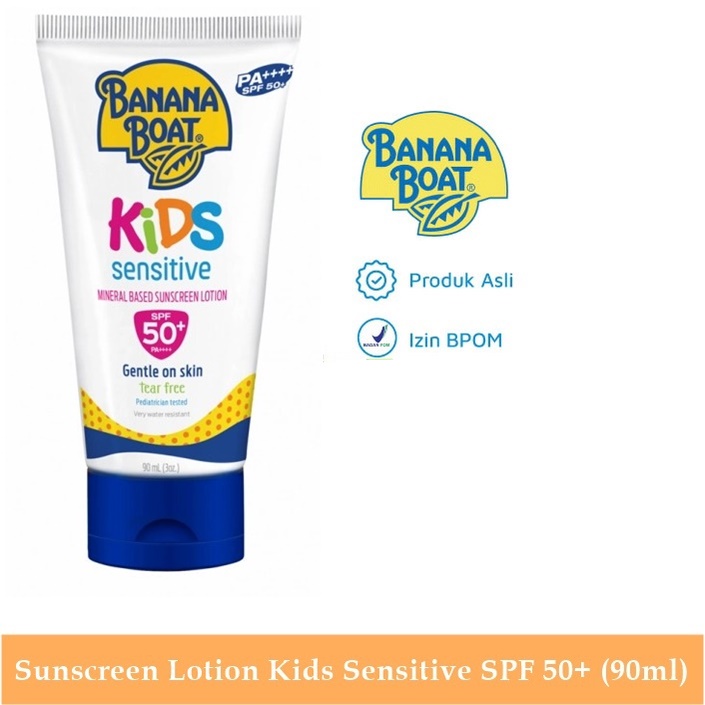 Jual BANANA BOAT SUNBLOCK SUNSCREEN LOTION KIDS SENSITIVE SPF 50+ (90ML