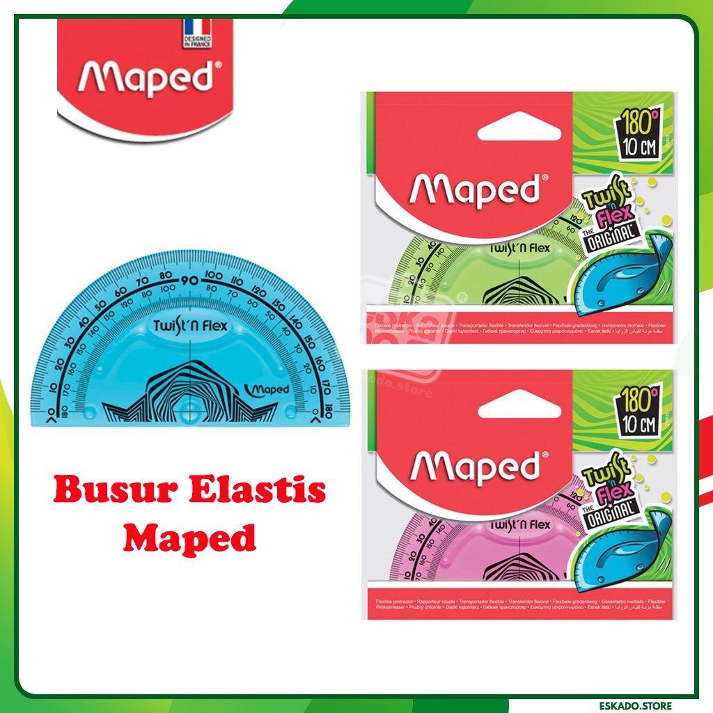 Penggaris Busur Flexible / Elastis / Penggaris Busur Maped Twist'n Flex