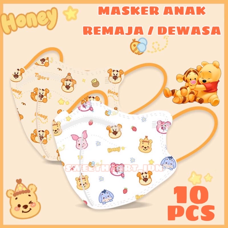 Masker anak remaja / masker dewasa duckbill 5D individual pack 10PCS PREMIUM