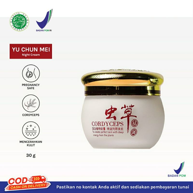 YU CHUN MEI CORDYCEPS BPOM Lightening Night Cream 30gr