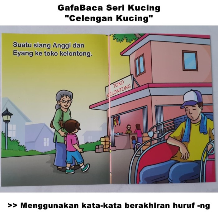 BUKU ANAK TK PAUD BELAJAR MEMBACA GAFA BACA SERI KUCING GAFABACA