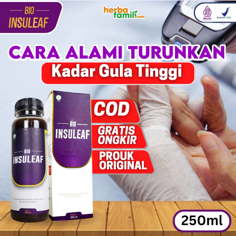 BIO INSULEAF - Herbal Alami Turunkan Gula Darah Ringankan Gejala Kencing Manis Solusi Atasi Gula Darah Tinggi 250ml