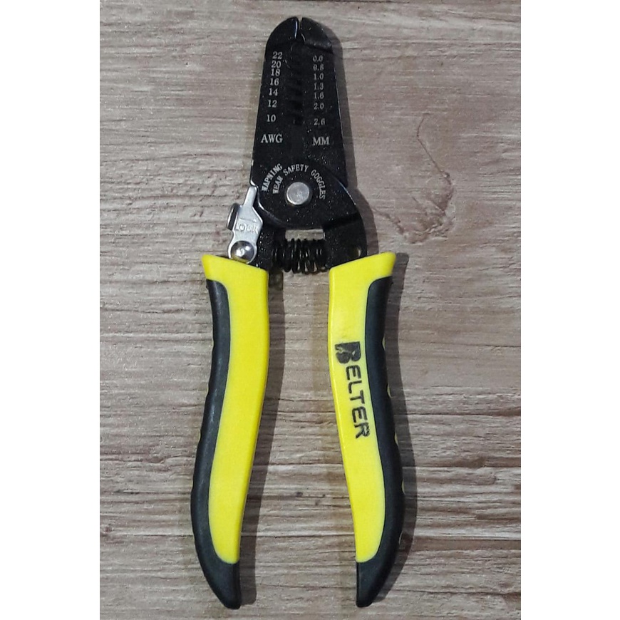 TANG POTONG KABEL WIRE STRIPPER CABLE CUTTING SCISSOR STRIPPING-KUNING