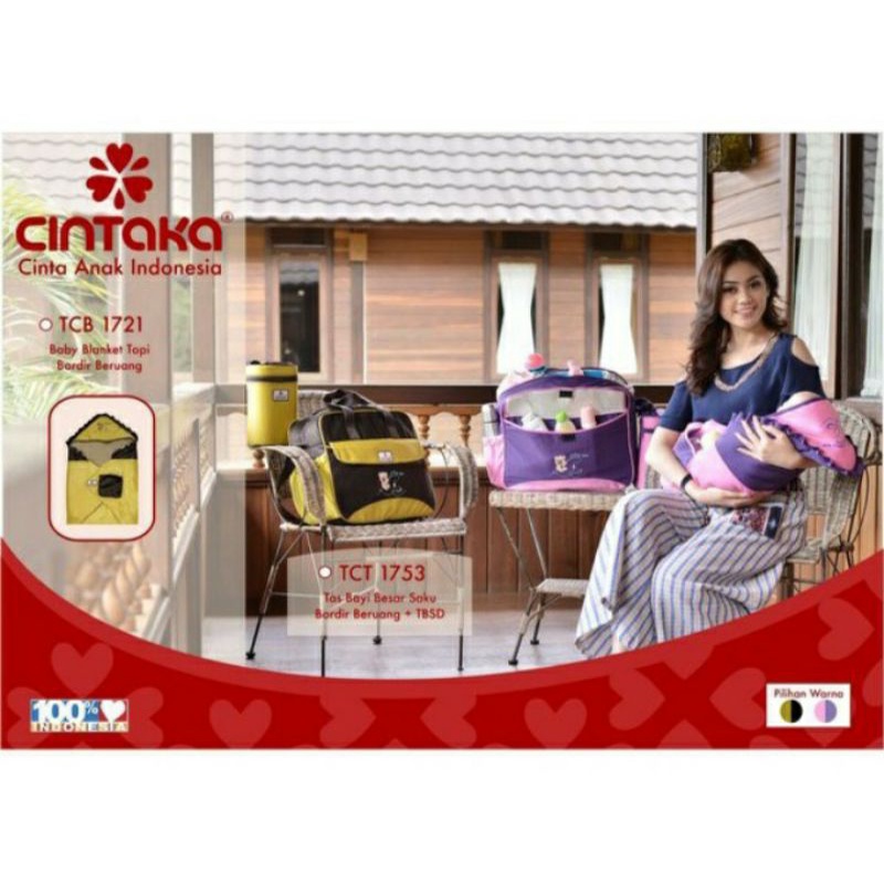 CINTAKA BABY BLANKET TOPI BORDIR BERUANG
