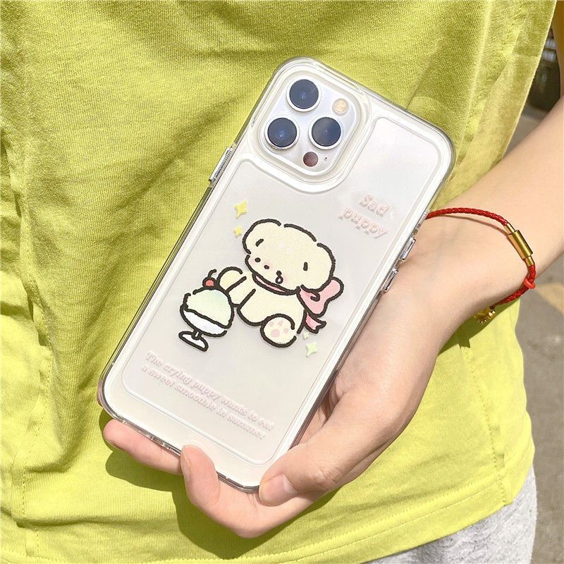 IPHONE Casingcover TPU Transparan Lembut Anjing Lucu Kompatibel Untuk Iphone14 13 12 11 Pro XS Max X XR 78 6 6S Plus Shockproof CasingCover