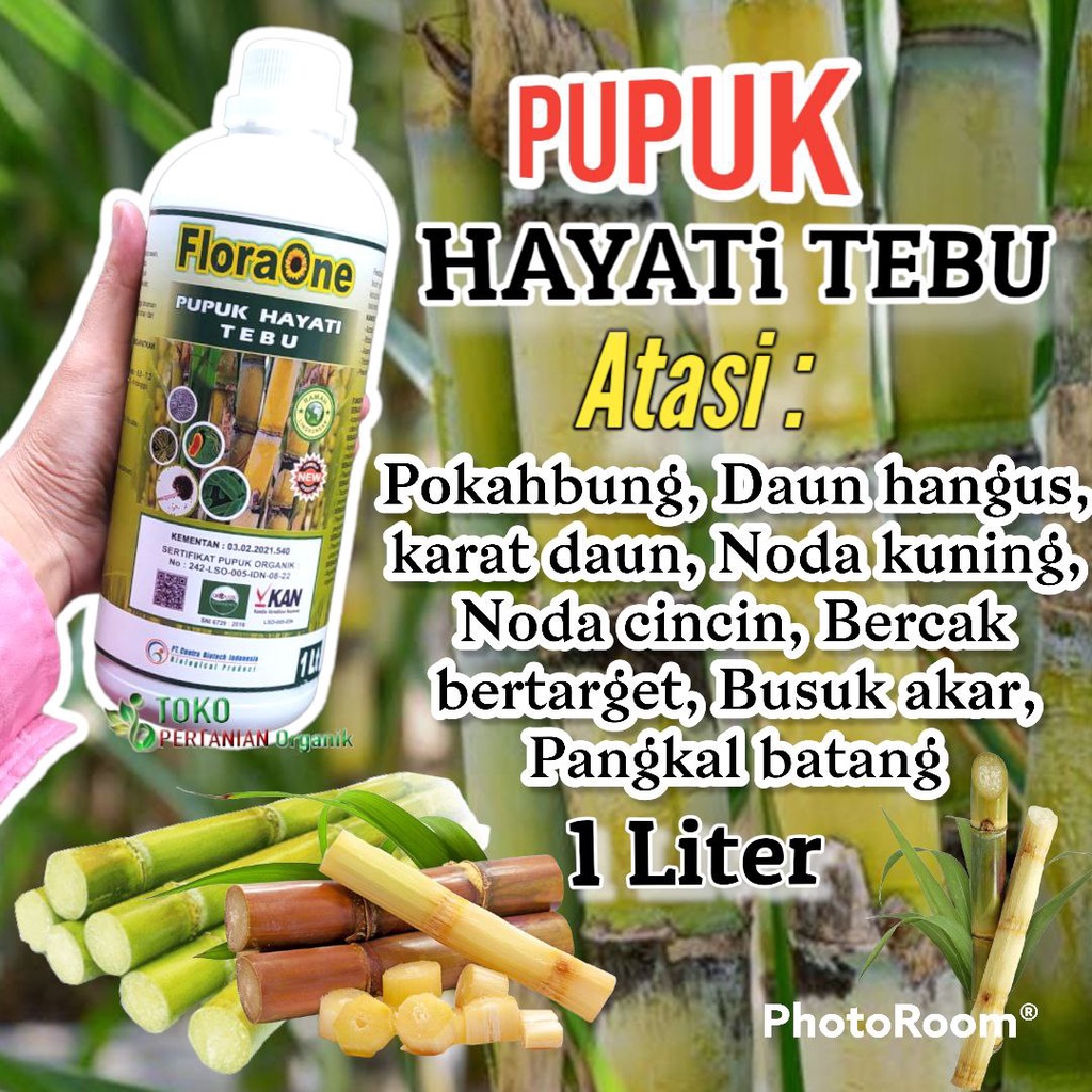 Pupuk cair 1 L untuk tanaman tebu telur, FLORAONE Fungisida hayati perkebunan tebu hitam bebas penya