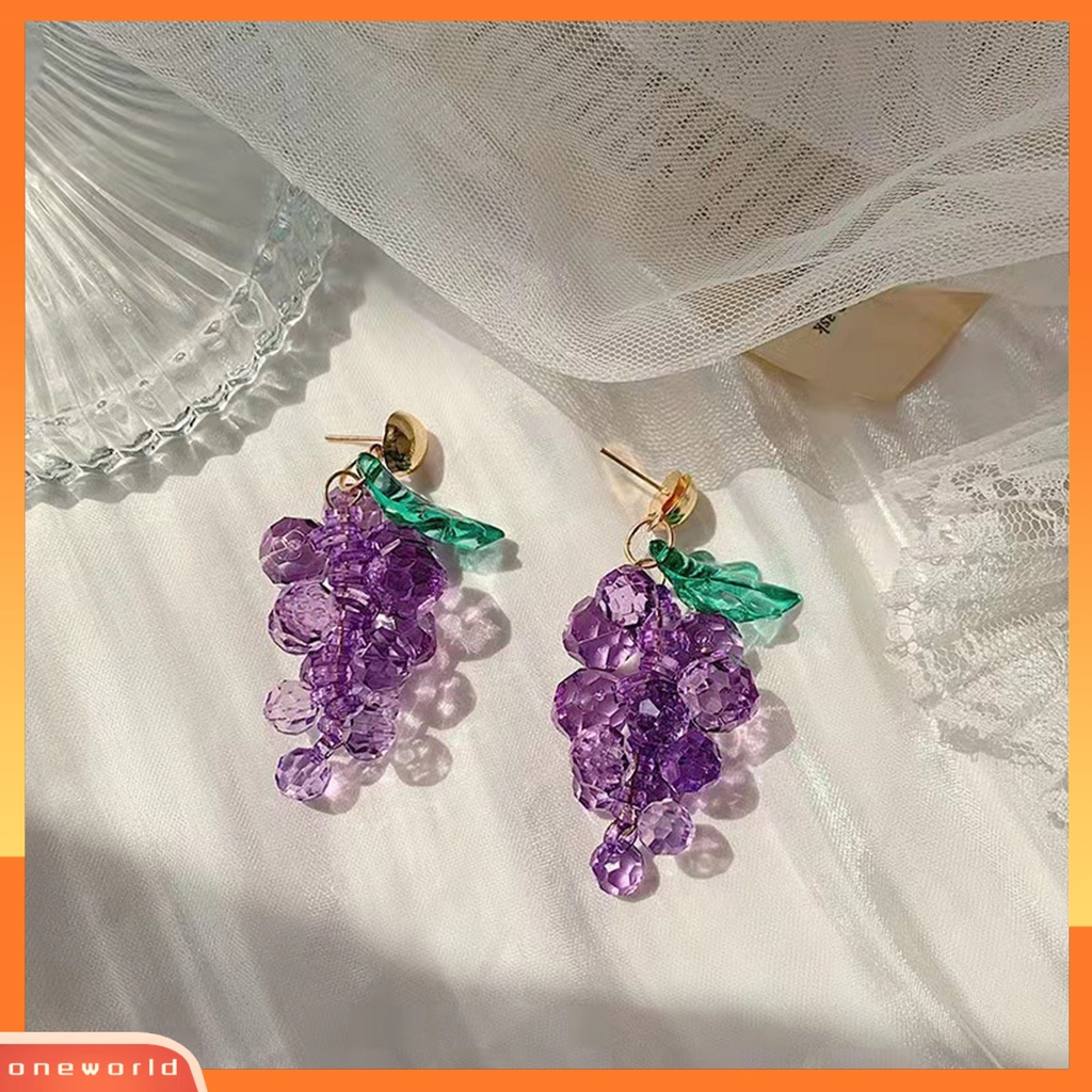 [WONE] Anting Wanita Anting Bentuk Anggur Jepang Korea Style Perhiasan Berlebihan Anting Buah Untuk Pesta Cocktail