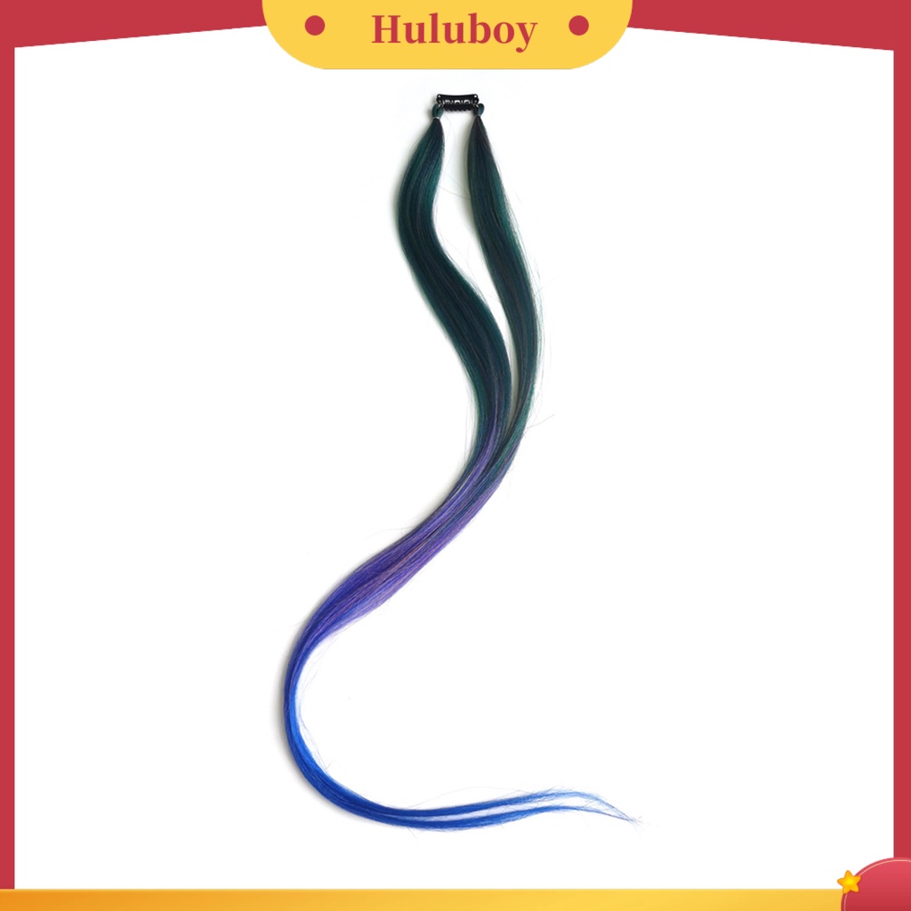 Wig Rambut Kepang Dua Lapis Warna Gradasi Anti slip Adjustable Untuk Wanita