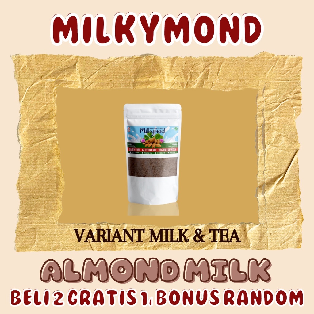 [BUY 2 GET 1 FREE] Susu Almond Premium MILKYMOND Milky Almond 180 Gram Variant 4 Rasa Tea Teh Susu