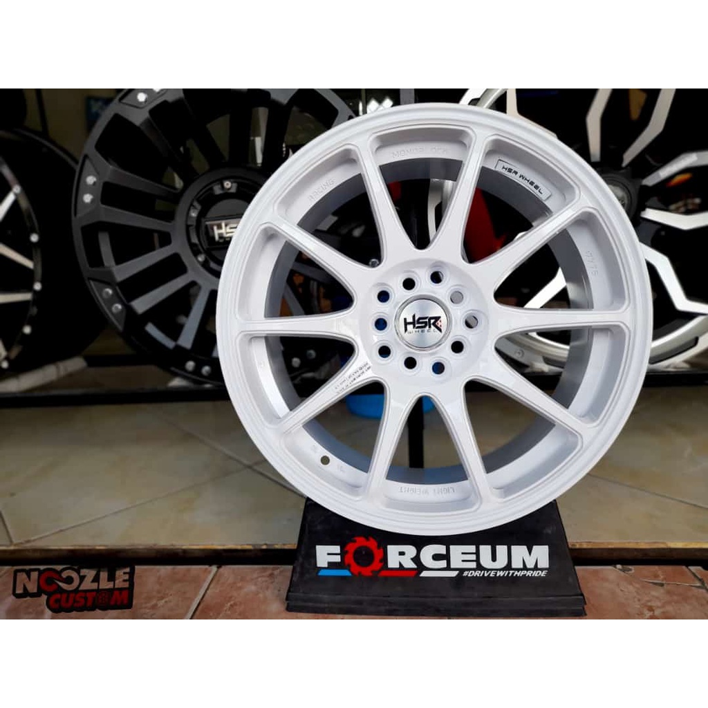 VELG MOBIL PUTIH RING 17 TYPE HSR INDY LEBAR 7,5 RATA PELEK RACING R17 BALENO JAZZ