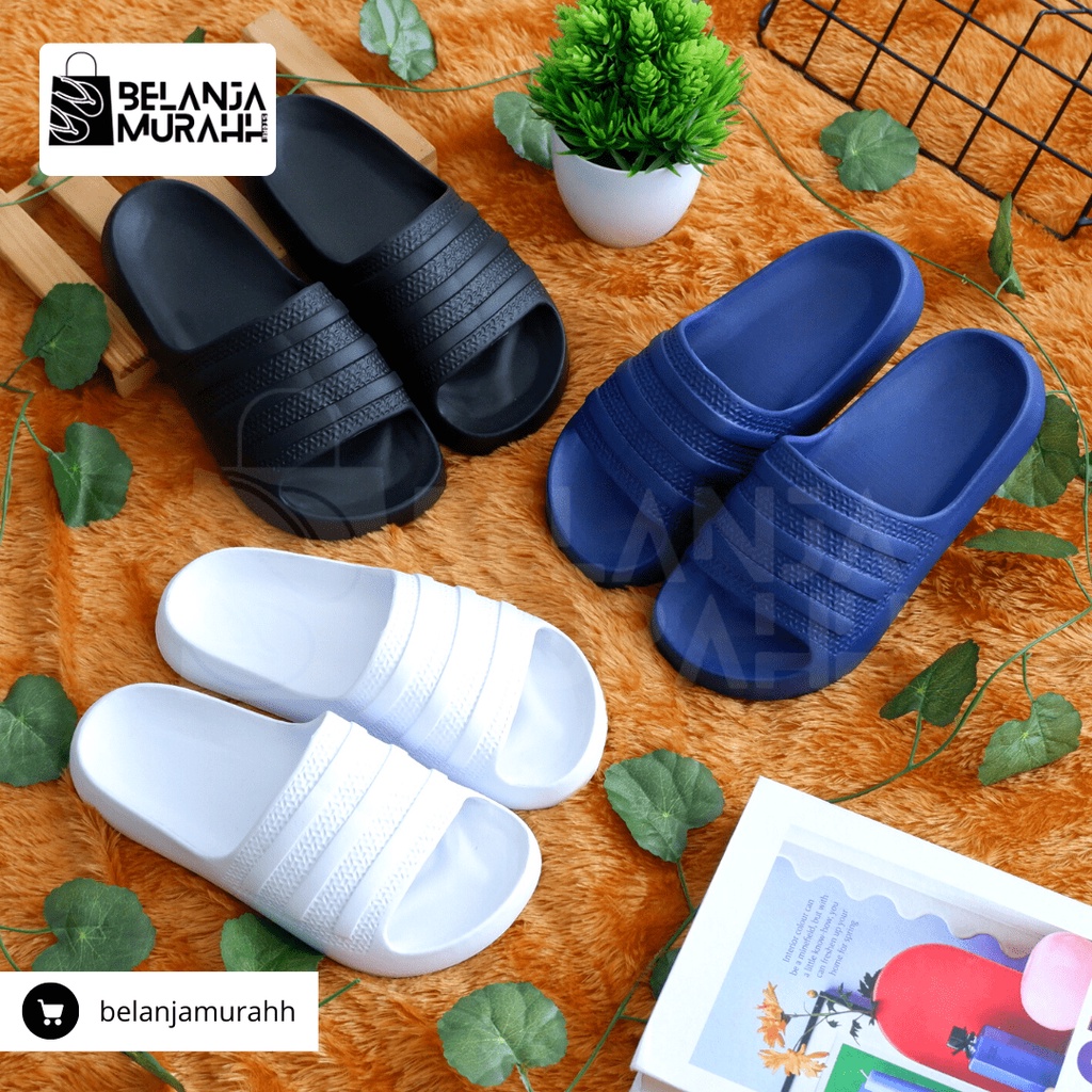 Sandal Slop Pria / Sendal Slide Pria Dewasa Karet Anti Air Ringan dan Lentur