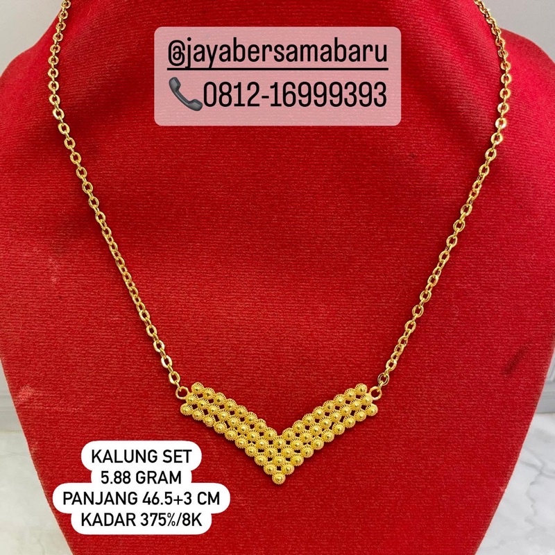 Kalung set Aurel emas kadar 375%/8k