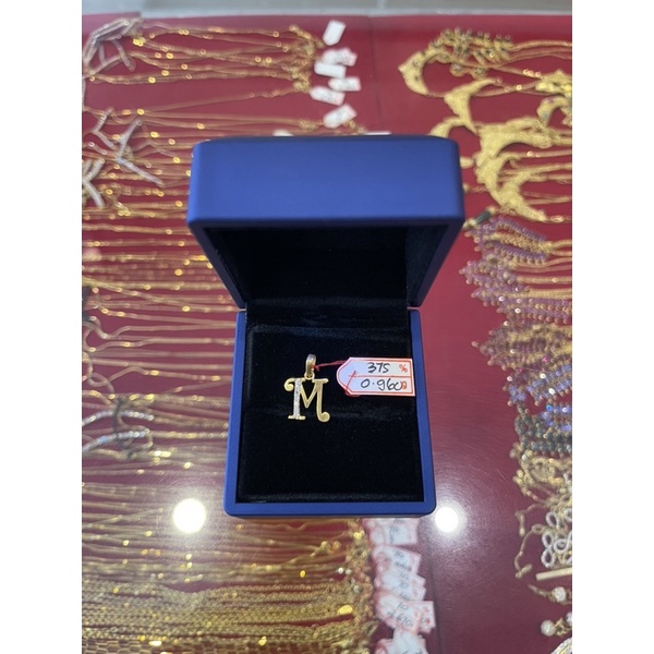 Liontin Huruf M with Diamond Kadar 375/8k