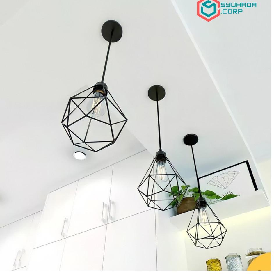 Best Seller.. [COD] 1 SET LAMPU GANTUNG DIAMOND HIAS RUMAH TAMU TERAS CAFE UNIK MURAH KLASIK MINIMAL
