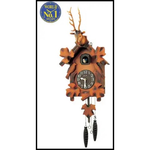Promo Jam Dinding Cuckoo Rhythm 4Mj416 Original Kukuk Kikuk Wooden Case