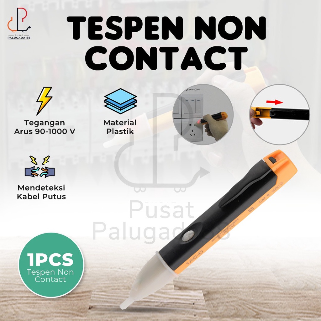 Tespen Digital Non Contact AC Pengukur Arus Listrik 90 Volt-1000 Volt Test pen Sensor Voltage Detector Alat Cek Kabel Putus Kontak 90v - 1000V Jakman MURAH