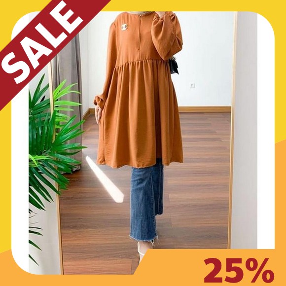 Best Seller Atasan Jumbo Bahan Ceruty Import Full Furing Terbaru Wanita Muslimah Kekinian Termodis T