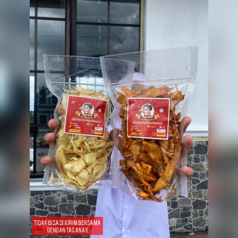 KERIPIK/KRIPSET Singkong Ceu Mieun 250 gram varian Pedas dan Original