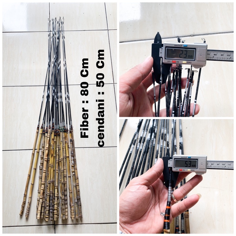 Joran pancing fiber Murah gagang bambu cendani 80cm