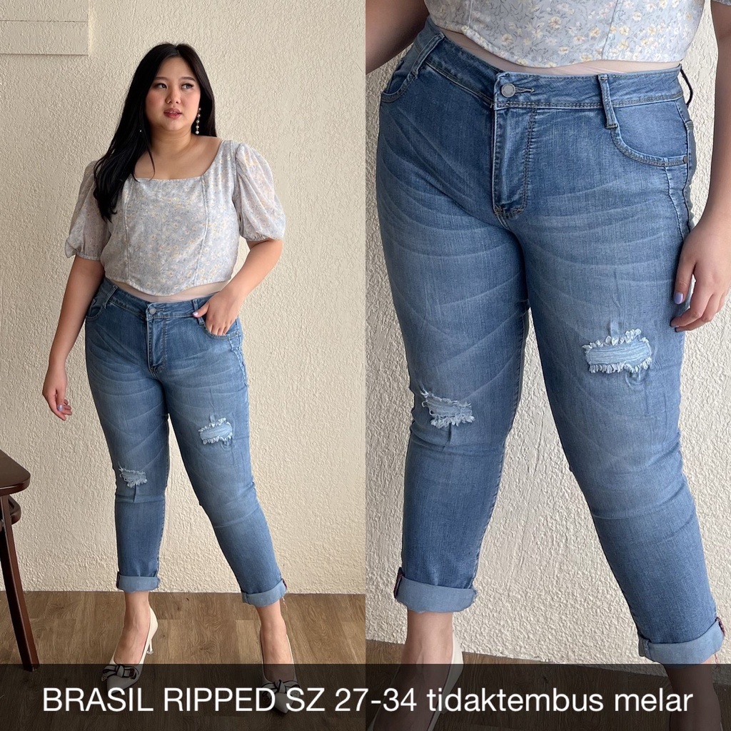 CELANA JEANS WANITA BRASIL RIPPED -SYSCLOTHIER