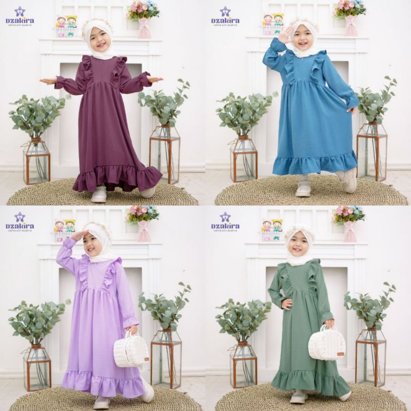 Gamis anak Qanita/gamis anak perempuan/gamis anak tanggung/gamis anak terbaru/gamis cringkle airflow