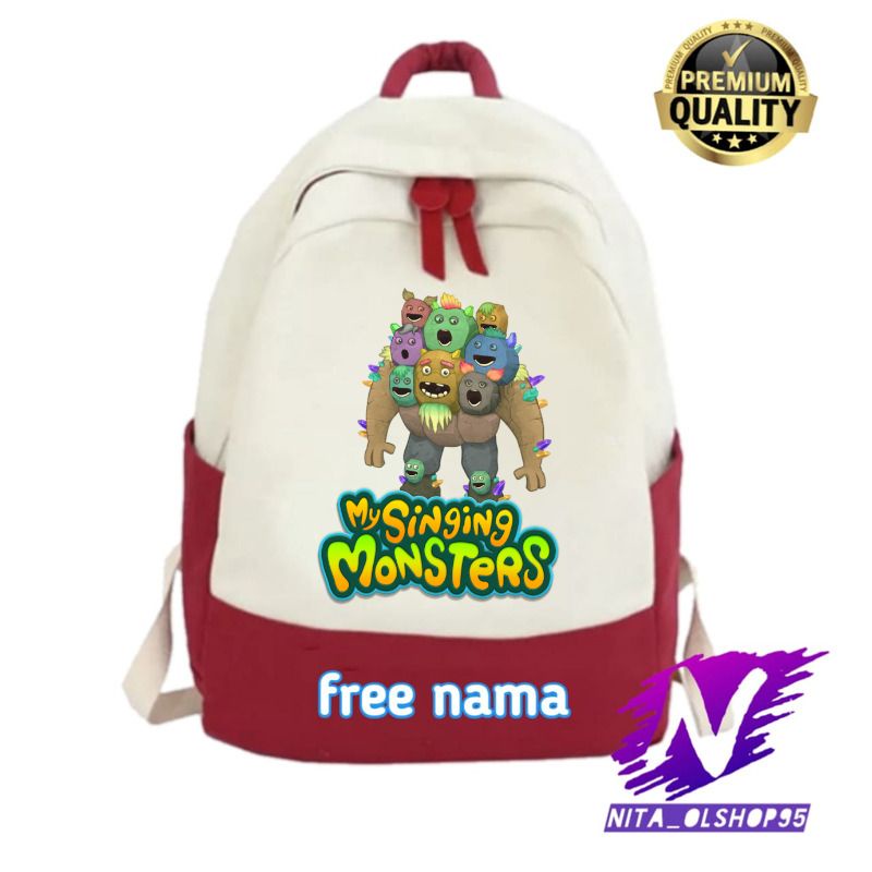 tas my singing monsters tas sekolah anak SD TK