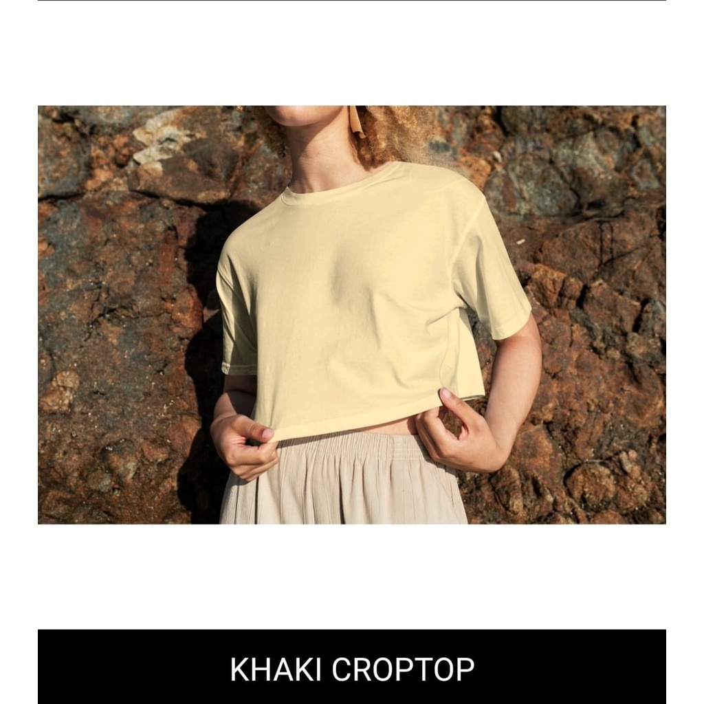 CROP TOP POLOS ONECK COTTON | BAJU KAOS TUMBLR CROP TEE TSHIRT KAOS KOREA