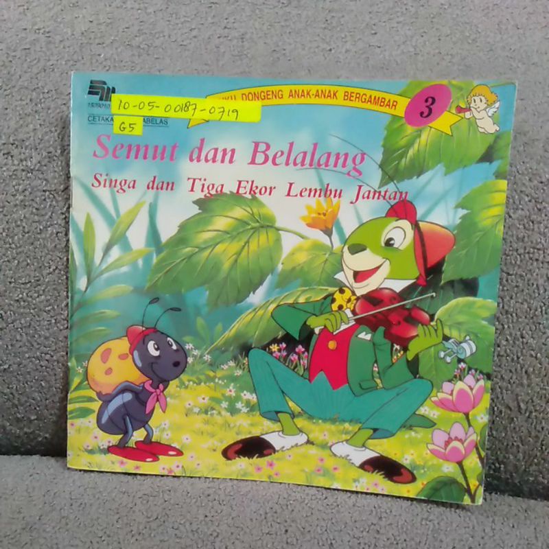 buku dongeng anak bergambar no 3 semut dan belalang, singa dan tiga ekor lembu jantan