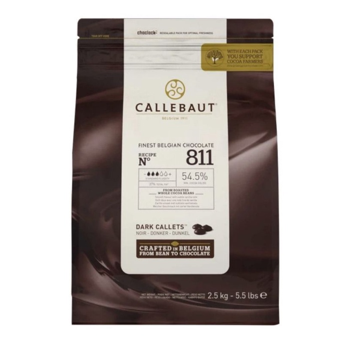 

CALLEBAUT 811 COKLAT DARK 2.5KG KEMASAN POUCH, BELGIAN BENTUK COIN KHUSUS INSTANT KURIR