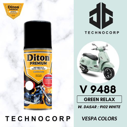 

CAT DITON PREMIUM V 9488 GREEN RELAX / VESPA HIJAU SOFT METALLIC