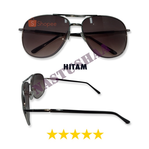 Kacamata Fashion Aviator Anti UV Protection Bingkai Besi Kacamata Gaya Sunglasses Retro Klasik Unisex