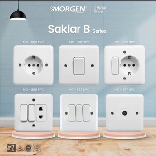 Morgen Saklar IB  B Series MG-881NPC Saklar IB Engkel Tanam Tembok Tempel Kayu