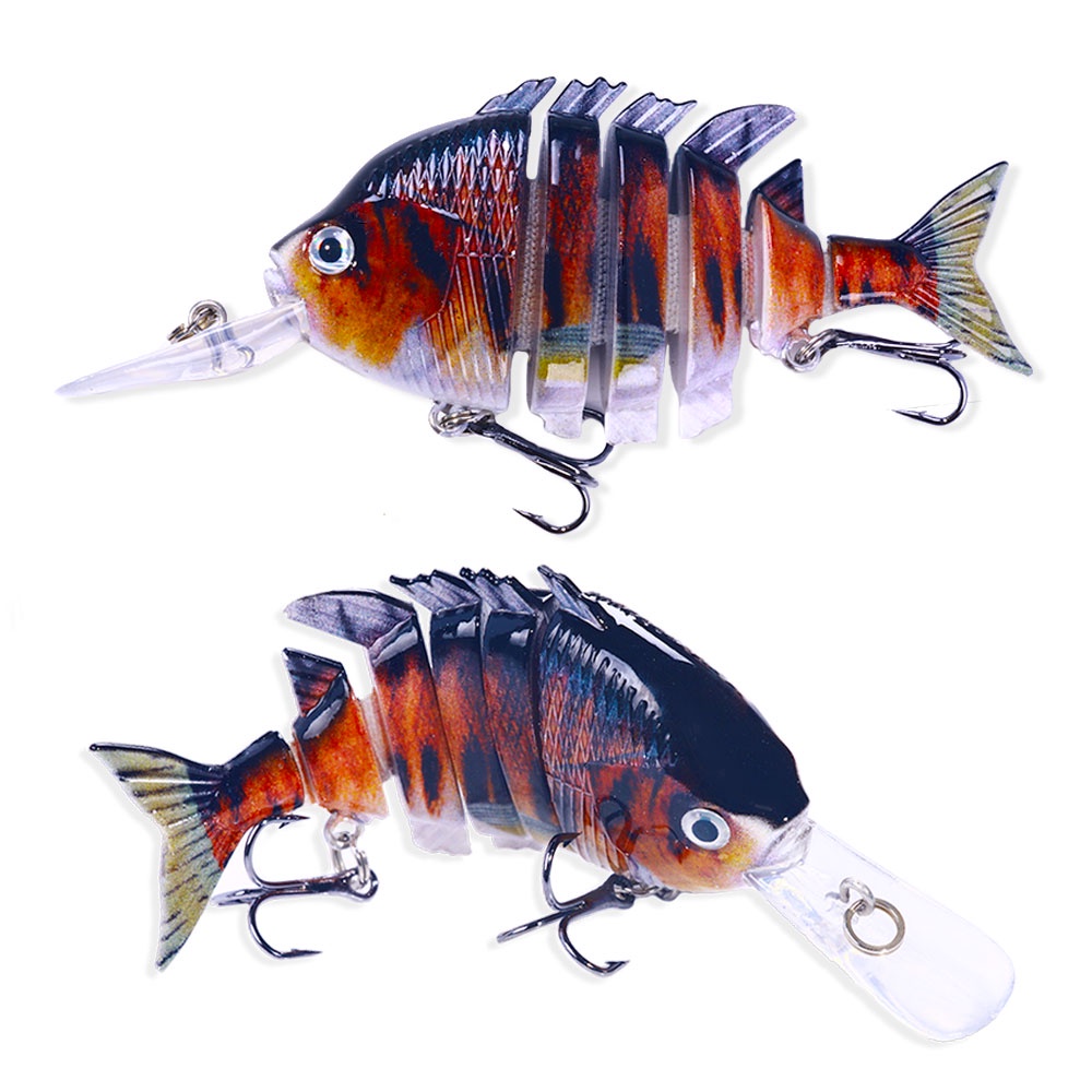 Hengjia 10cm /16.5g Long Tongue Minnow Fishing Lure 6 segmen Multi Jointed Swimbait Ikan Kecil Umpan Pancing Untuk Ikan Mandarin Ikan Tombak Bass Di Danau Laut Kolam Sungai