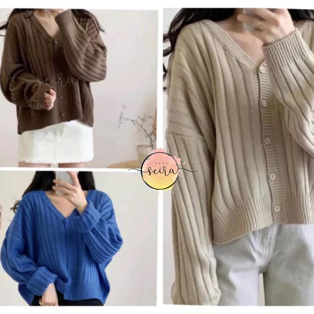 [BISA COD] Cardigan Rajut Alin / Kardigan Wanita Alin Knite Cardy / Outher Korea / Korean Style