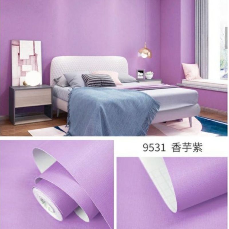 Wallpaper  Dinding Ungu Polos Muda Bertekstur Pastel Mewah Elegan Premium