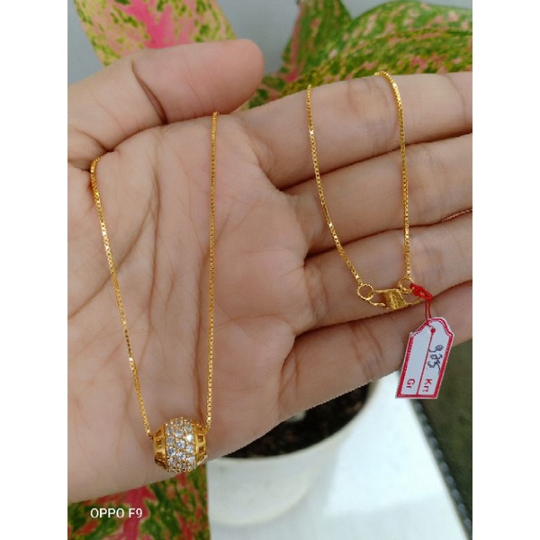 kalung rantai italy perak asli 925 di lapisi emas 22karat