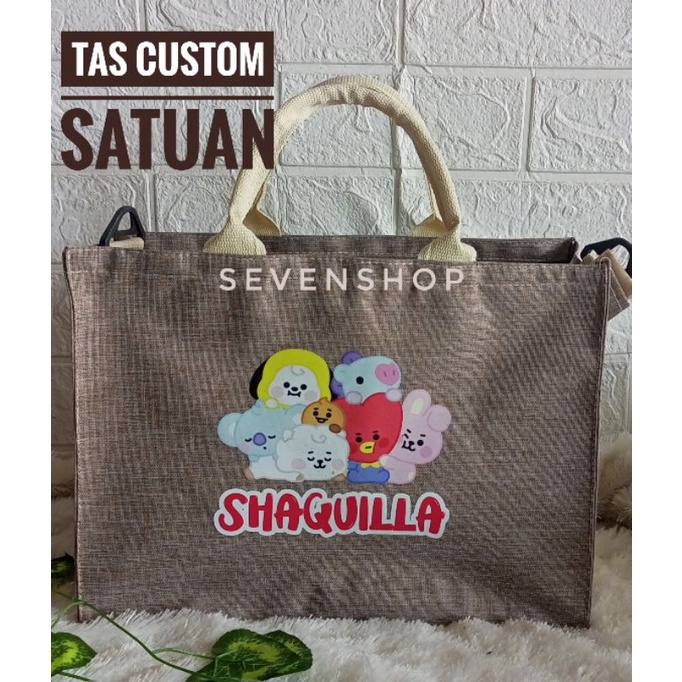 ECER TAS CUSTOM NAMA SATUAN MJ BAG NAMA