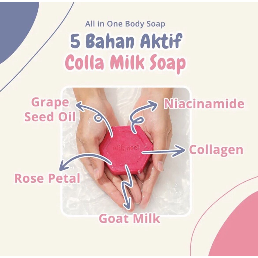 Qeila - Witmooi Collamilk Soap / Sabun Collagen &amp; Goat Milk / Sabun Pemutih