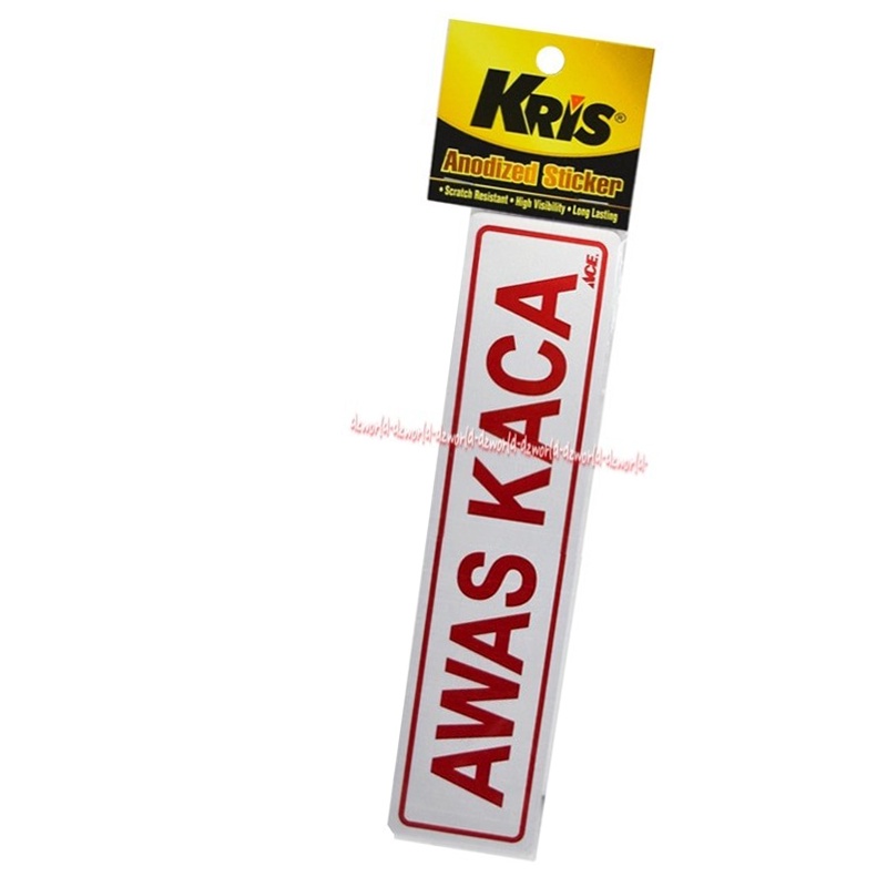 Kris Stiker Awas Kaca Sticker Mudah Diaplikasikan Pada Permukaan Metal Kaca Atau Plastik Watch out for Glass Krisbow Ace Awaskaca