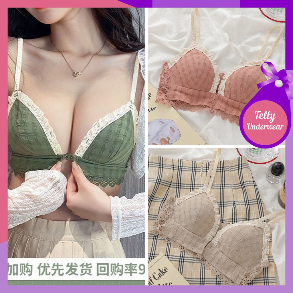 TELLY ➡️ 354 Bra Push Up Set Tanpa Kawat Bikini Sport Korea Fashion Bralette Remaja