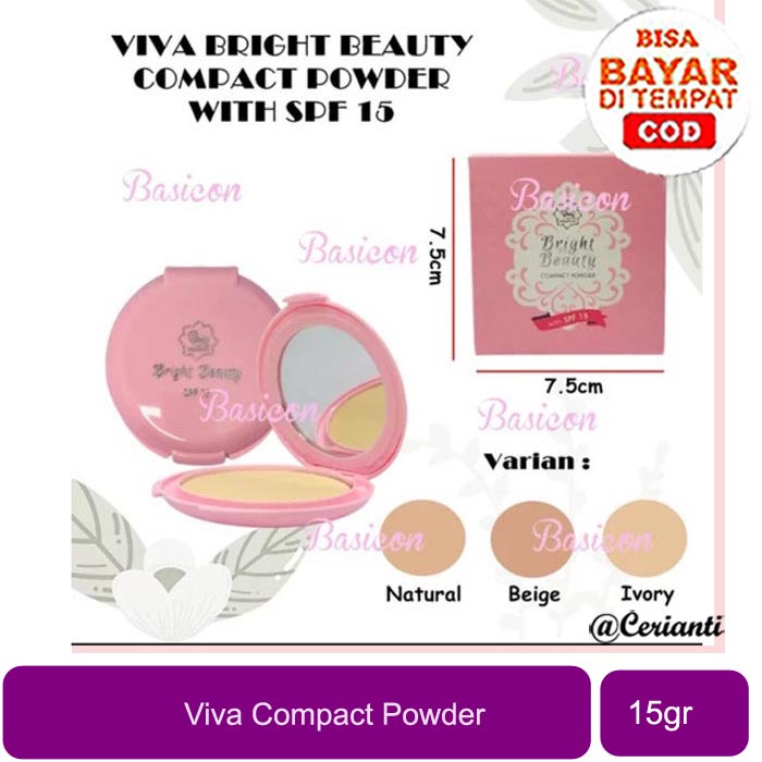 [SPF15] [BPOM] Viva Bright Beauty Compact Powder SPF15 | bedak padat viva_Cerianti