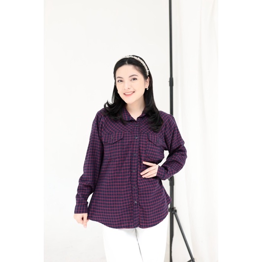 FUME FLANEL (Ld 100 Pjg 63) - Kemeja Atasan Top Kotak