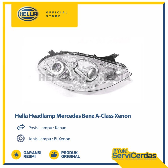 Lampu Headlamp Mobil Hella Mercedes Benz A-Class (Kanan) Xenon - Lampu Depan Mobil