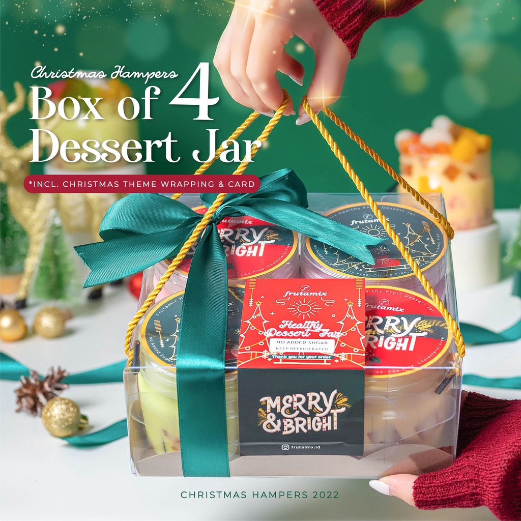 

Christmas Hampers 4 of Dessert Jar Healthy |Parcel Natal Nude New Year