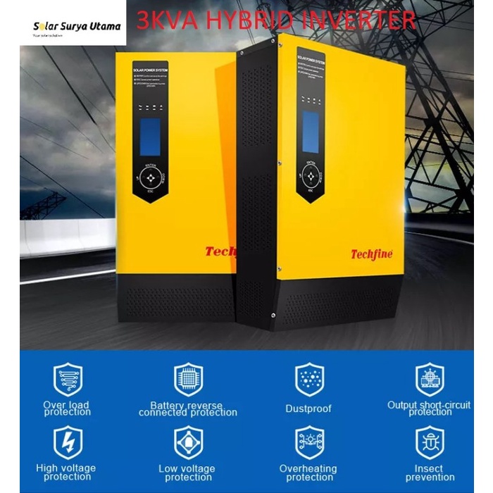 Tokochitrae- Hybrid Inverter Mppt Techfine Inverter Hybrid 3 Kva 3Kva 24V