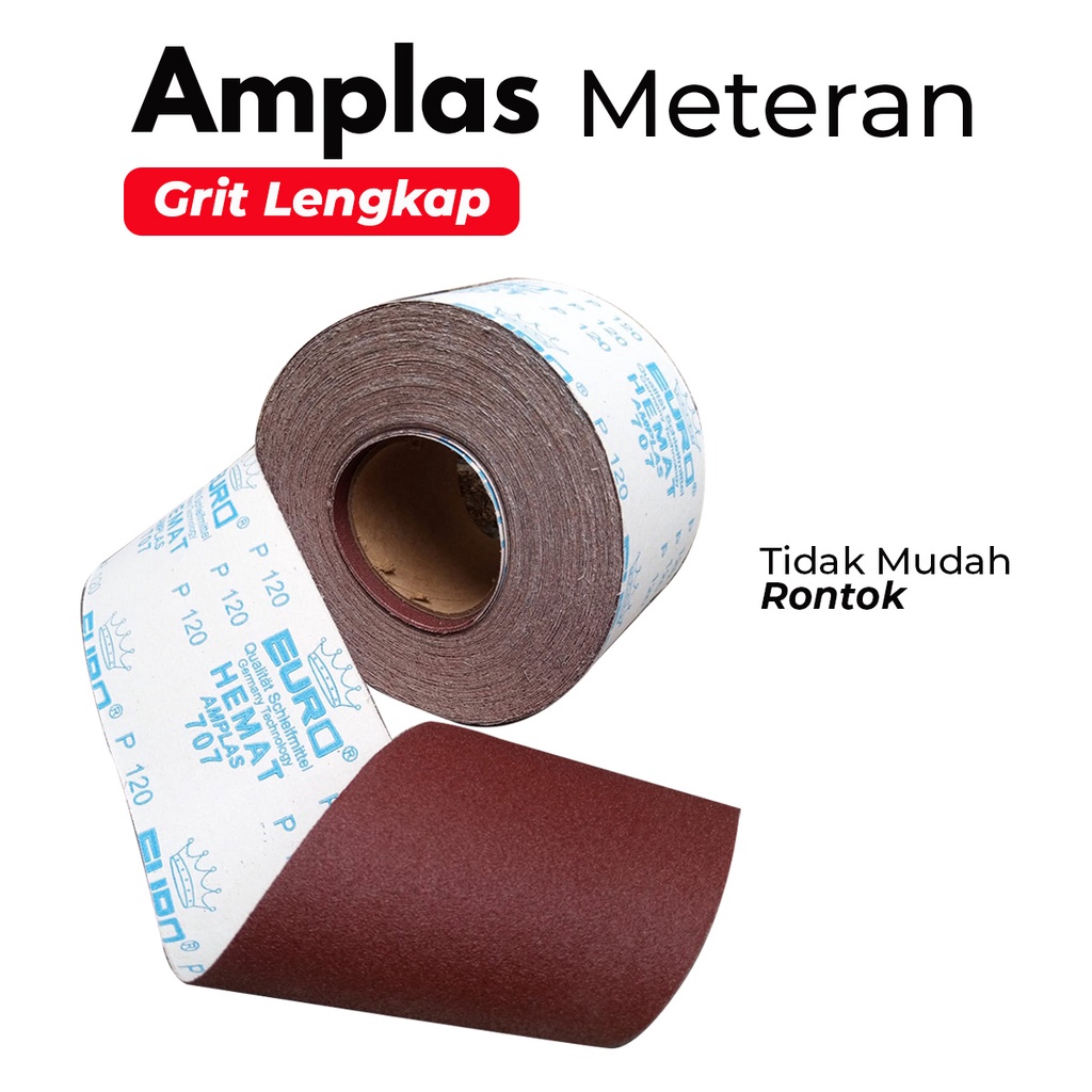 Amplas Roll Kain Meteran Grid 80-400 Murah harga Permeter Euro Amplas kayu